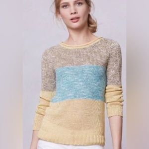 Anthropologie Giuliana Leila Color Block Linen Sweater - Size Medium